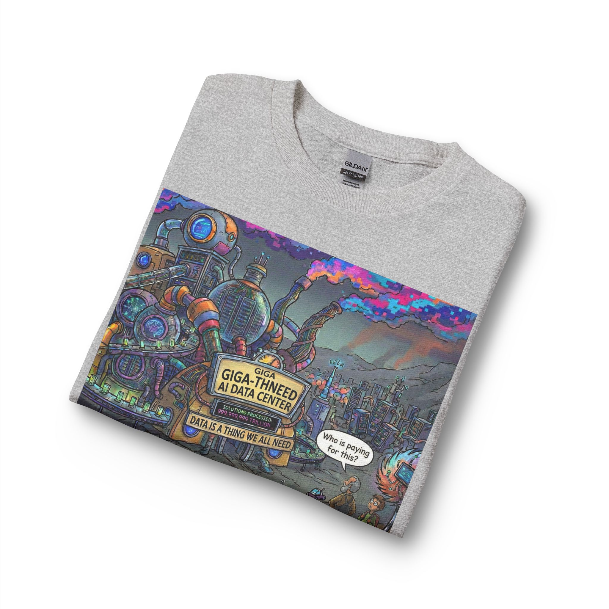 Long Sleeve T-Shirt — Retro Sci‑Fi 'Who is Paying for This AI Data Center' Graphic - Image 15