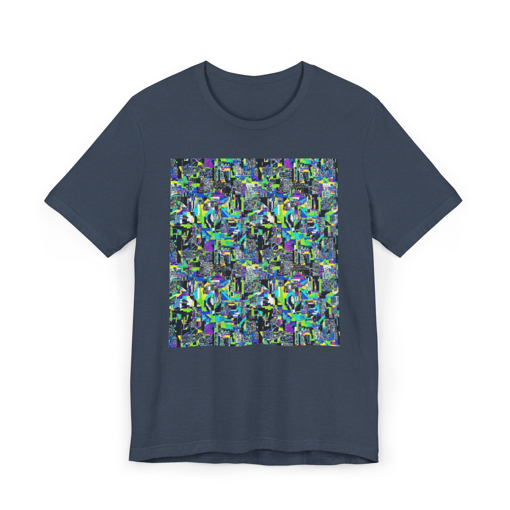 Abstract Neon Mosaic T-Shirt — Colorful Geometric Art Tee - Image 25