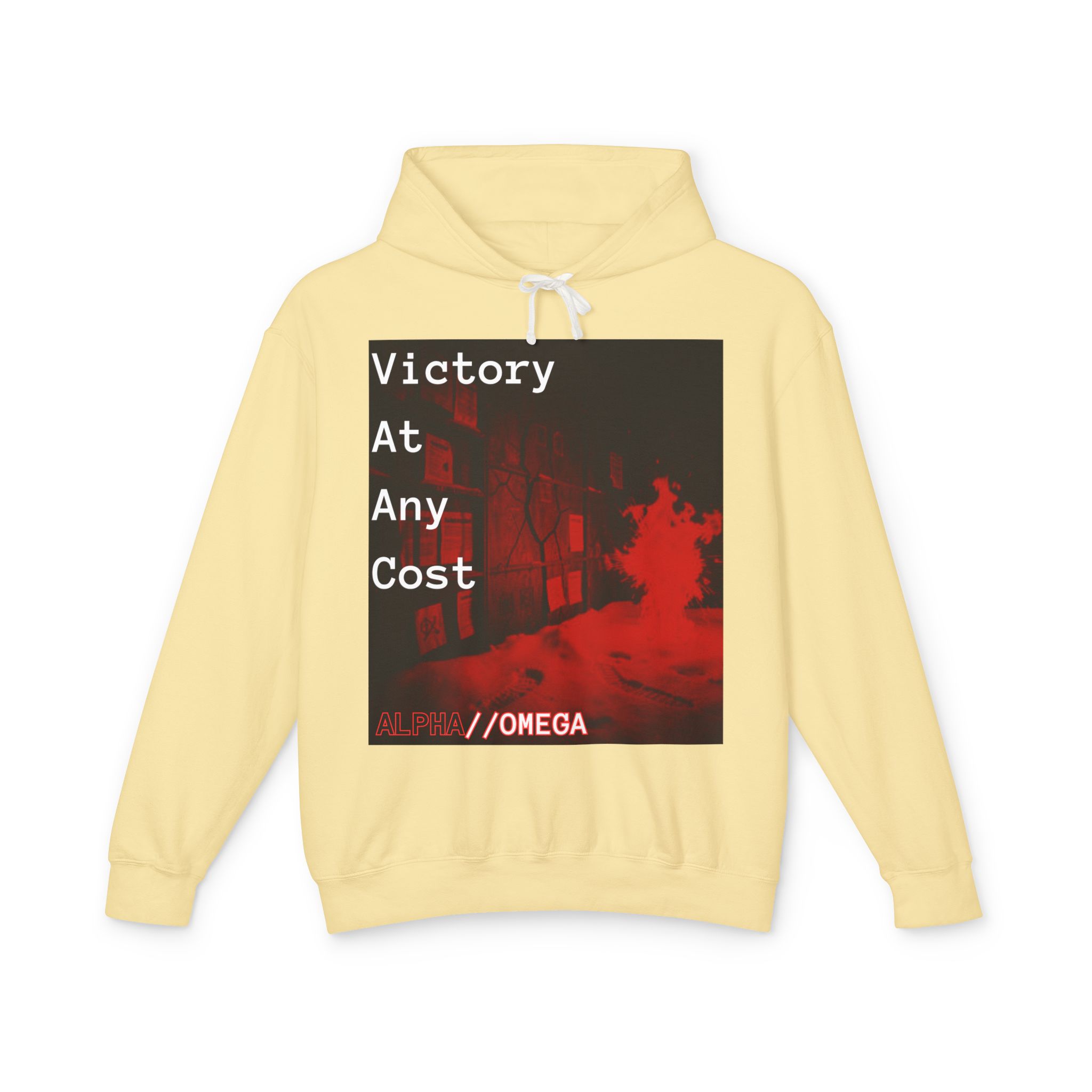 Victory At Any Cost Hoodie — //OMEGA Red Graphic Pullover - Image 25