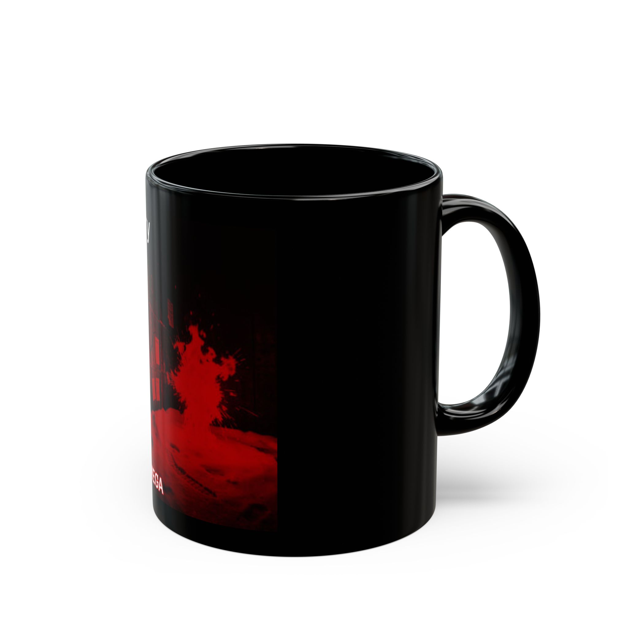 Victory At Any Cost Black Mug — Red Smoke Graphic Coffee Cup - Image 5