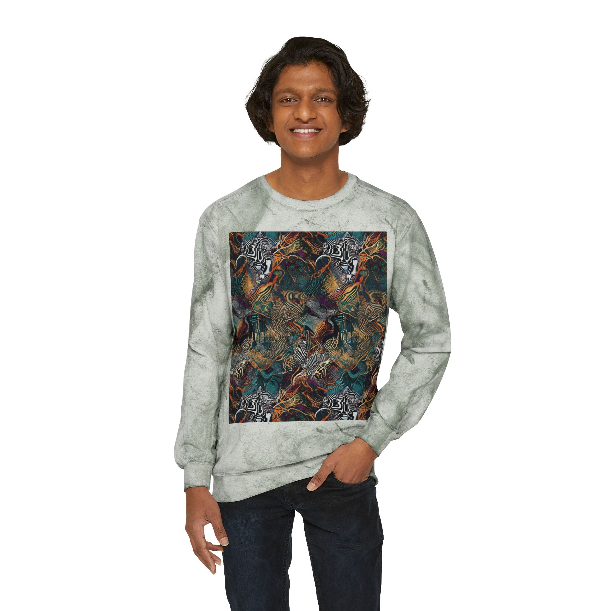 Marbled Abstract Crewneck Sweatshirt - Image 11