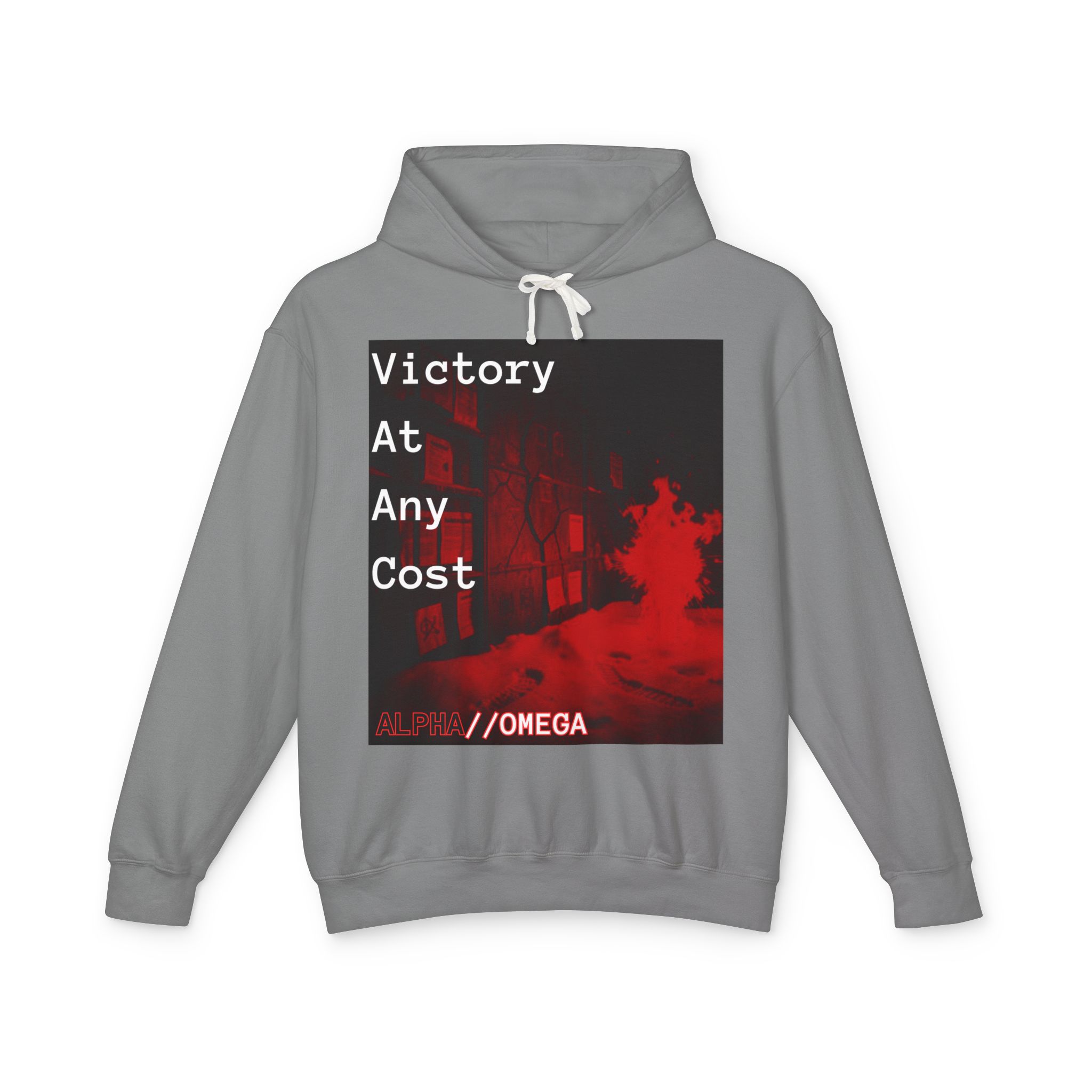 Victory At Any Cost Hoodie — //OMEGA Red Graphic Pullover - Image 29