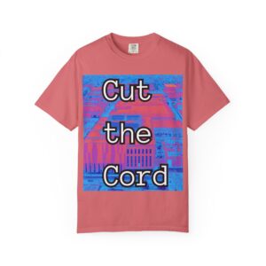 Cut the Cord T-shirt | Retro Neon City Cable TV Disconnect Design