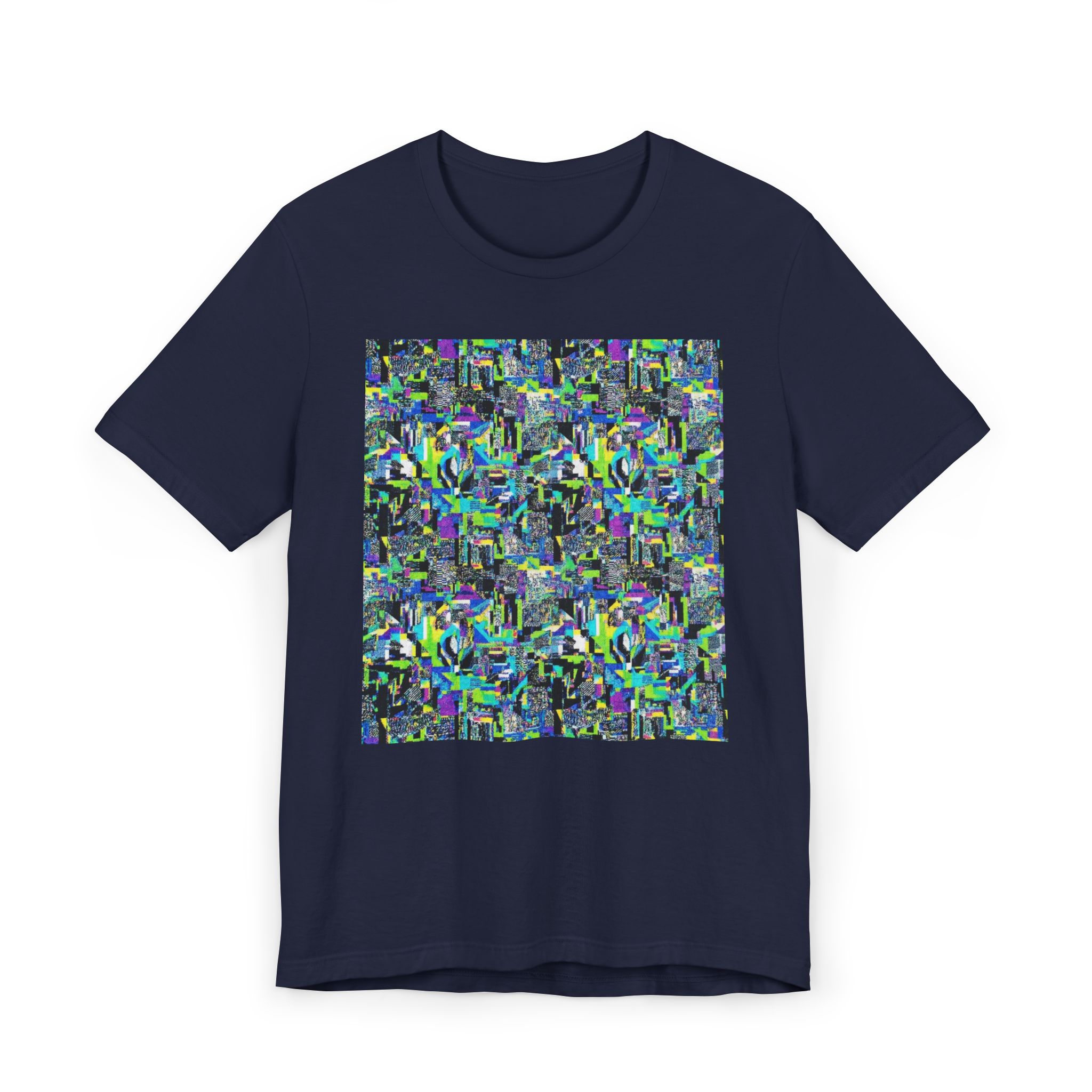 Abstract Neon Mosaic T-Shirt — Colorful Geometric Art Tee - Image 37