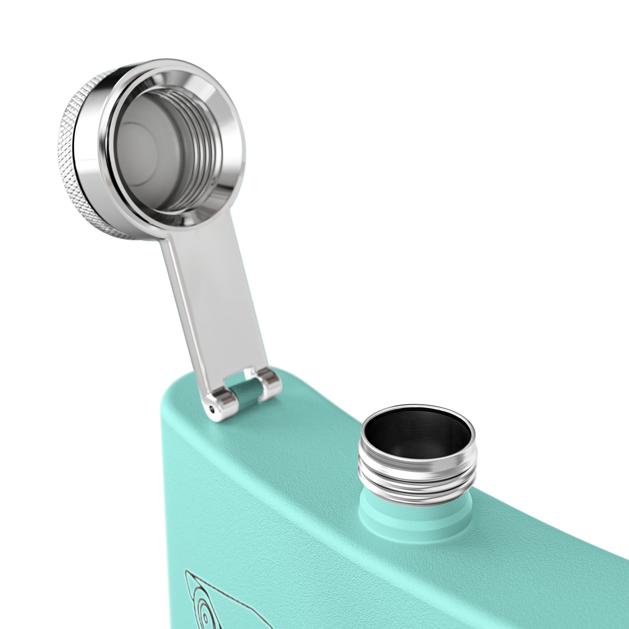 Surveillance Camera "You Are Not Alone" 6oz Stainless Steel Flask - Image 19
