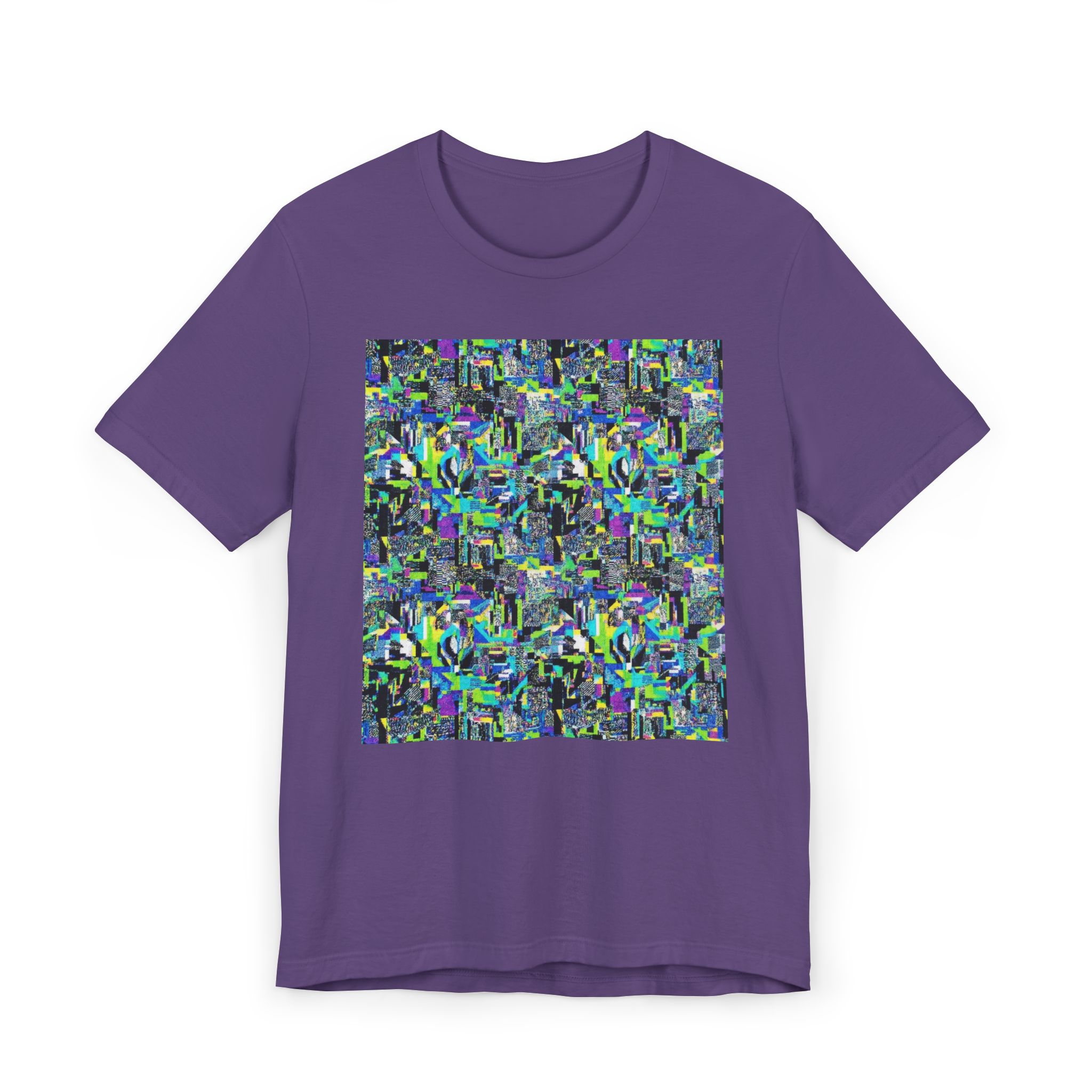 Abstract Neon Mosaic T-Shirt — Colorful Geometric Art Tee - Image 41